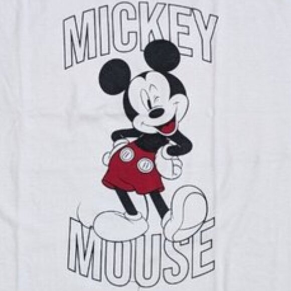 Women's Disney Mickey Mouse White Graphic T-Shirt - Timeless College Spirit - Picture 4 of 4